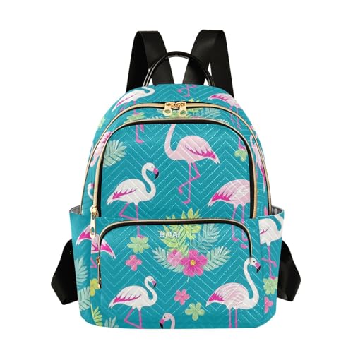 Mochila laptop 12.5 pulgadas mujer bolso escolar adolescentes flamenco melocotón S