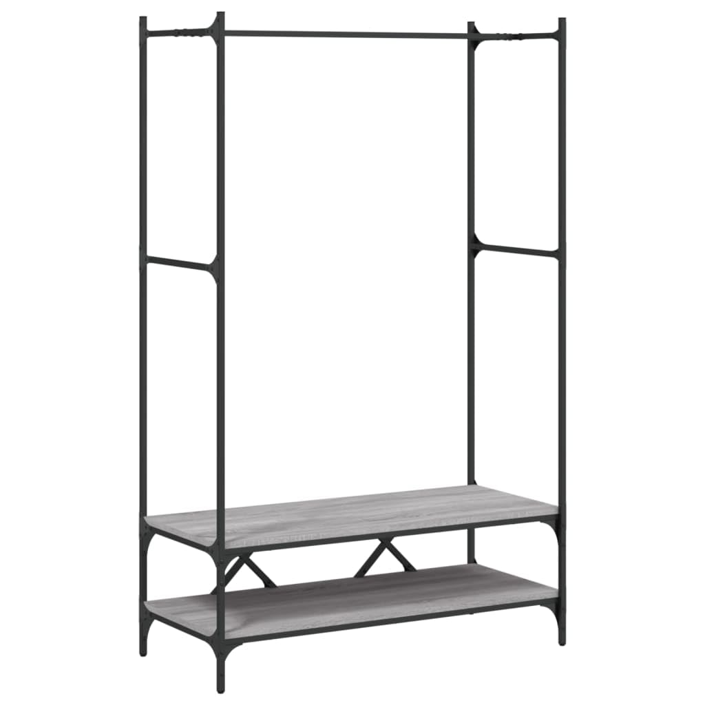vidaXL Clothes Rack with Shelves, Clothes Rail for Hallway, Garment Rack for Hanging Clothes, Hanger, Modern Style, Grey Sonoma Engineered Wood
