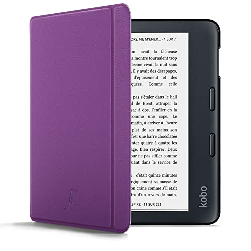 FOREFRONT CASES Cover for Kobo Libra 2 - Lightweight Kobo Libra 2 2021 Case, Shell Design - Purple - Slim & Light, Smart Auto Sleep-Wake, Protective Kobo Libra 2 Case, Cover