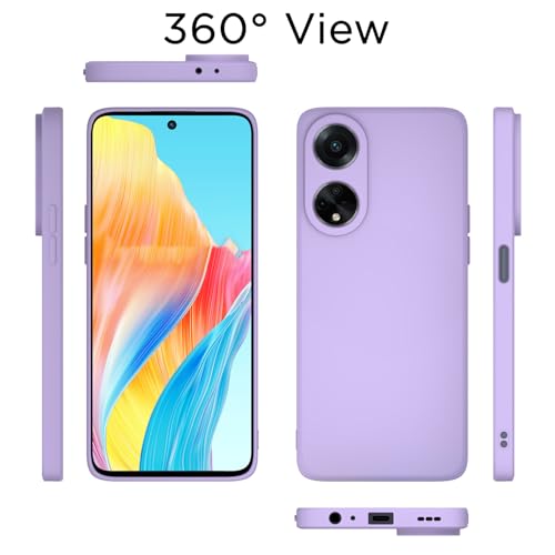 Image of Outlouders Back Cover for Oppo F23 5G | Camera Protection | Durable Soft Matte Silicone Bumper Case (Purple)