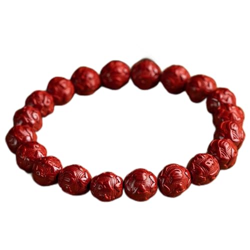 Feng Shui en pierre de cinabre et perles de mantra 10 mm pour l'énergie Reiki