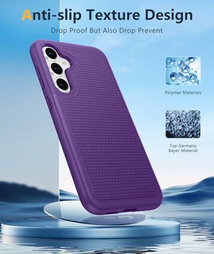 Image of FNTCASE for Samsung Galaxy S23-FE Case: Dual Layer Protective Heavy Duty Cell Phone Cover Rugged Full Body Drop Protection Military Grade Shockproof Phone Case (Purple)