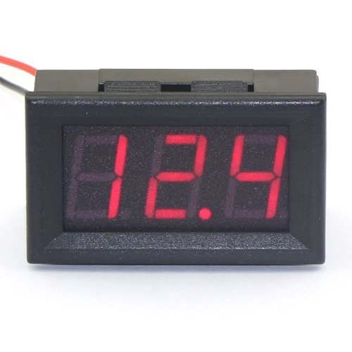 SMAKN 2 Wires Red Dc 4.0v-30v LED Panel Digital Display Voltage Meter Voltmeter