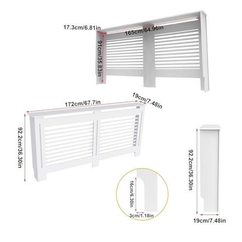Grille de radiateur de 92 cm pour masquer un chauffage haut