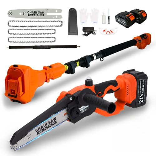 Electric Pole Saws for Tree Trimming 15ft, Cordless Pole Saw Chainsaw with Battery and Charger,...