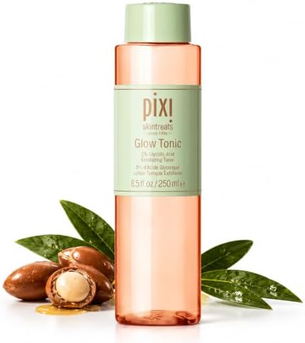 Pixi Glow Tonic Exfoliating Face Toner with 5% Glycolic Acid, Gin...