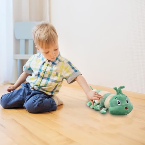 LGWJHCY Weiche Raupen Kuscheltier Spielfigur, Grüne Raupe Nimmersatt Plüschtiere, Plüsch Gefüllte Tiergeschenke, Tolles Geschenk für Jungen Und Mädchen Zum Fantasievollen Spielen