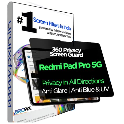 Image of Pxin Tablet Privacy Guard compatible with Redmi Pad Pro 5G | Screen protector | Anti-Glare | Blue light filter | 360 degree Anti Spy | Eye Protection