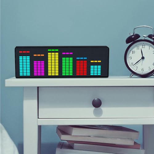 Espectro Musical LED RGB para Escritorio y Configuración Gaming con Reloj Yunseity 6