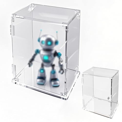 Xyrona 4" 6" 8" 10" 12" 14" 16" 20" Tall Model Display Case, All Transparent Acrylic Display Cabinet with Door, Organizer with Large Storage Space(L35xW45xH50cm/14x18x20)