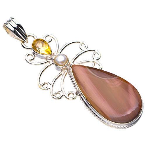 Pendentif jaspe impérial et argent 925, le cadeau vintage unique et précieux