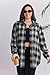 Zeagoo Womens Plus Size Flannel Shirts Button Down Plaid Shirts Long Sleeves Collared Casual Shacket Tops Black