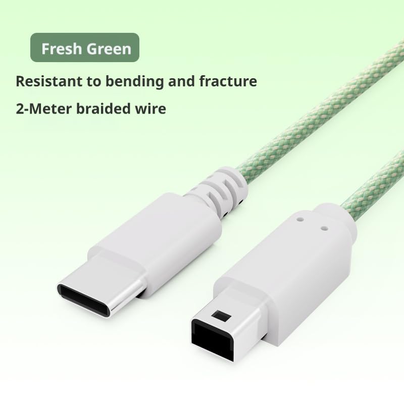 Charging Cable Compatible with Nintendo DSi / 3DS / 3DS XL/New 3DS LL Handheld Consoles, 2M Braided Cable, Type-C to DSi Connector, 55000+ Bends (Green) image 2
