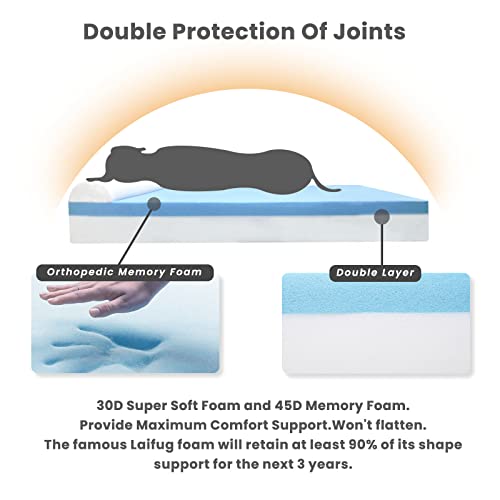 Laifug Orthopedic Memory Foam Extra Large Dog Bed With Pillow And Durable Water Proof Liner & Removable Washable Cover & Smart Design (Large (46"X28"X8"), Black And White Plaid) #TOP3