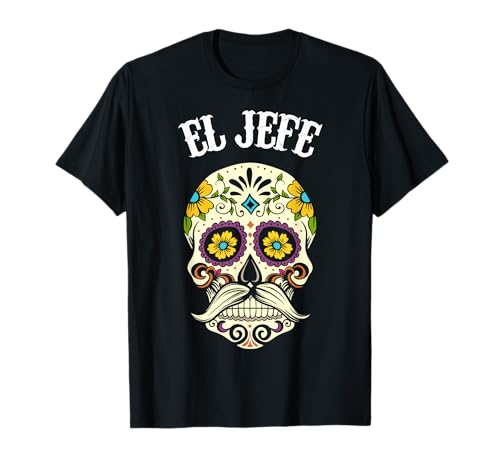 El Jefe Sugar Skull Ropa, Hombres Mexicano Día De Los Muertos Camiseta