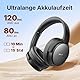 EarFun Tune Pro Over-Ear Kopfhörer Kabellos, Aktiver Geräuschisolierung, Dual-Dynamic-Treibern, Hi-Res Audio, 120 Std. Akku, Bluetooth 5.4 Kopfhörer mit 5 KI-Mikrofone, Multipoint, APP, Theatermodus