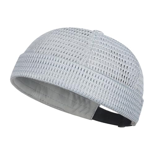 Sombreros sin ala para hombre, malla ligera sin alas, gorra de verano para exteriores, para hombres, papá, abuelo, cabeza calva, al aire libre, correr, diario, viajes, golf, , Gris claro, talla