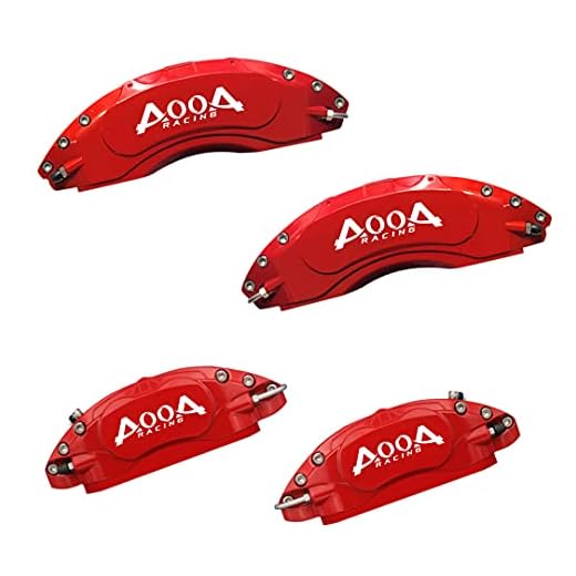 AOOA Aluminum Red Caliper Covers White Character Fits Dodge Charger/Challenger (Front Double Piston)