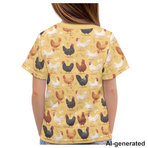 Image of Novelty 3D Graphic T Shirts for Kids Crew Neck Funny Animal Print Short Sleeve Girls Tshirts 3-16 Years