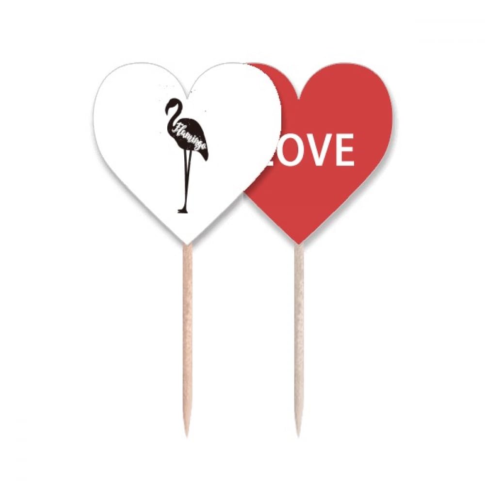 Cupcake pick Flango love heart avec pique en bois animal pour buffet festif