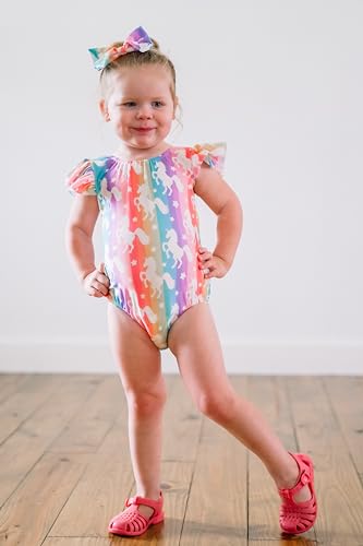 Image of Toddler Girl Baby Ruffles Mermaid Fish Scale Swimsuit One Piece Swimwear Bathing Sunsuit