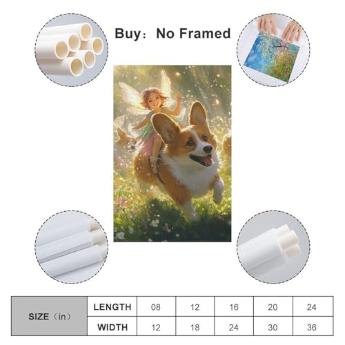 Toile Corgi murale grand format pour habiller un couloir vide