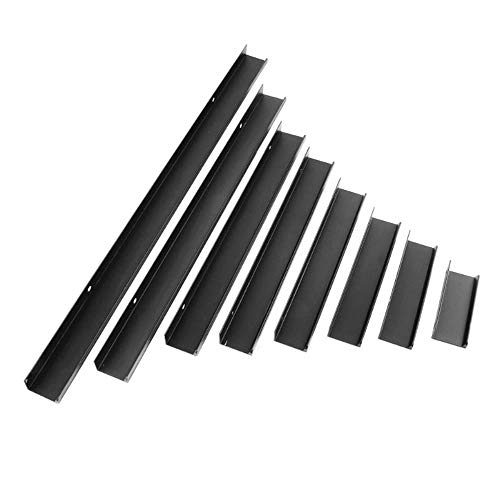 Armarios de cocina de aleación de aluminio Mango largo oculto oscuro Orificio abierto Borde del cajón Tirador de puerta de armario negro, 40 cm Cover
