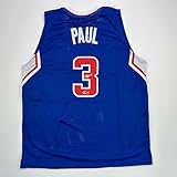 Facsimile Autographed Chris Paul Los Angeles LA Blue Reprint Laser Auto Basketball Jersey Size Men's XL