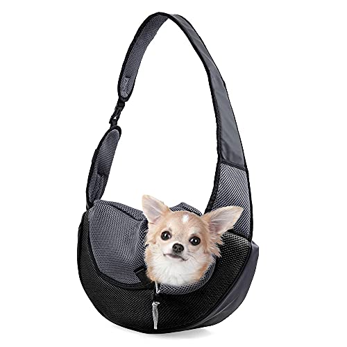 Apebazy Dog Sling Carrier For Small Dogs Cat Puppy Carrier Breathable Mesh Hand-Free Bag Up To 5 Lbs Gift #TOP2