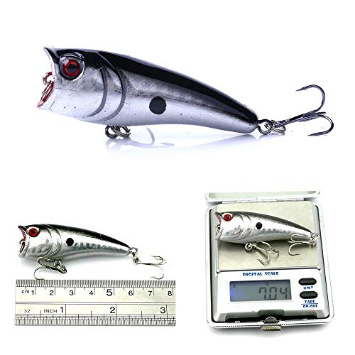 10 Isca Artificial Popper Superfície Tucunaré Dourado Black Bass Traíra 6 cm 7 gramas Pesca Esportiv