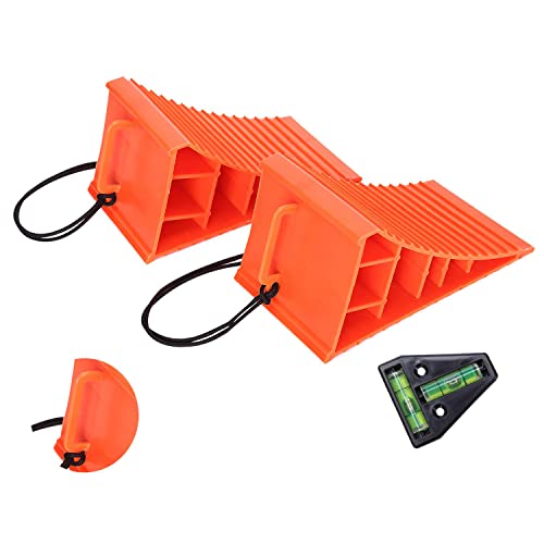 Homeon Wheels Rv Camper Large Wheel Chocks With Handle And Rope For Safety-Car Chocks, Tire Chocks, Trailer Solid Heavy Duty Wheel Chocks-2 Packs.(Red) #TOP29