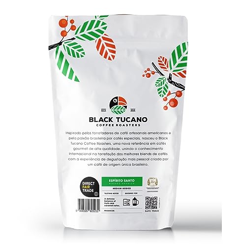Black Tucano Specialty Coffee - Brazilian Whole Bean Medium Roast Coffee - Single Origin Whole Bean - 8.8 Ounces 250 Gr