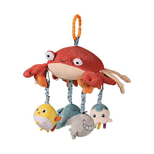 menolana Brinquedos para pendurar para bebês, espelho para berço de caranguejo, de animais de pelúci