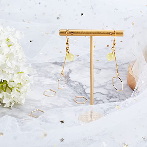 Chgcraft 10Pcs Real 18K Gold Plated Brass Hexagon Charms Pendants For Diy Press Flower Bracelet Necklace Jewelry Making #TOP6
