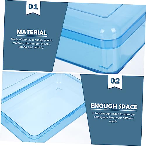 Amosfun 2 Pçs Fivela Azul Crianças Estilo Estudante Estojos De Tampa De Encaixe Lápis Pintura Caneta