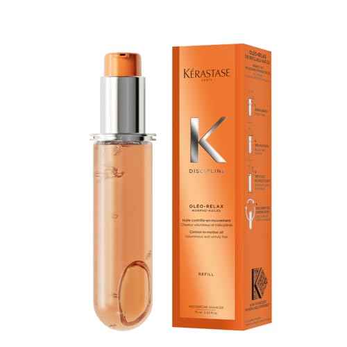 Kérastase Discipline, Daily Conditioning & Calming Hair Oil Treatment, For Dry & Frizz-prone Hair, Oléo-Relax Morpho Huile, Refill Capsule 75ml