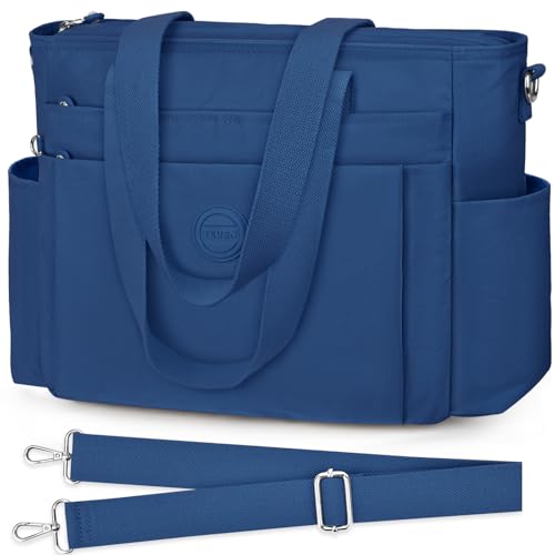 TEUEN Mediano Bolso Bandolera Mujer, Casual Tote Bag Bolso Shopper de Nailon Ligero Bolso Crossbody Grande con 2 Correa y Múltiples Bolsillo para Viajar Escuela Compras Trabajo TEUEN Mediano Bolso Bandolera Mujer, Casual Tote Bag Bolso Shopper de Nailon Ligero Bolso Crossbody Grande con 2 Correa y Múltiples Bolsillo para Viajar Escuela Compras Trabajo