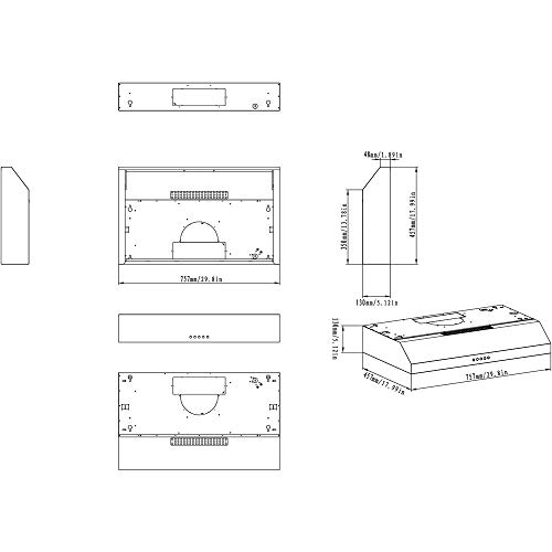 Winflo 30 In. Convertible Under Cabinet Range Hood In White With Mesh Filters And Push Buttons #TOP3
