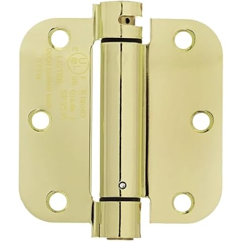 Amazon Basics Self-Closing Door Hinge, Polished Brass Cover