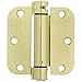 AmazonBasics Self-Closing Door Hinge, 3.5 Inch x 3.5 Inch, 1 Piece, Polished Brass