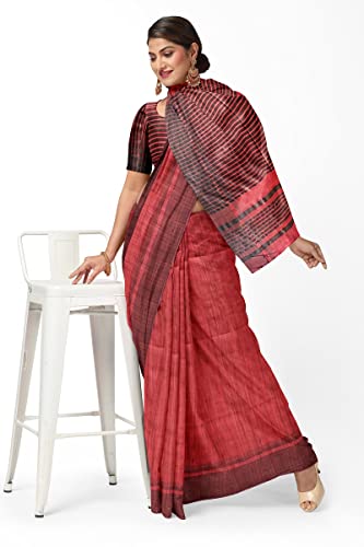 RACHBAI red tussar silk saree in tussar silk – image 5