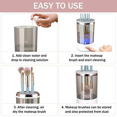 Máquina elétrica de limpeza de pincéis de maquiagem: Limpador automático de pincéis cosméticos - Lim
