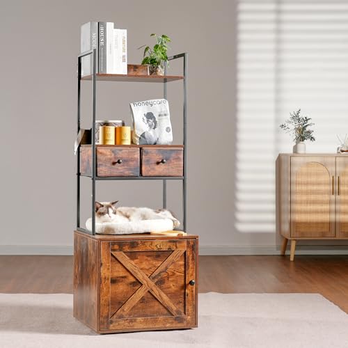 Hey-brother Caixa de areia com 2 prateleiras de armazenamento e 2 gavetas, móveis grandes de caixa d