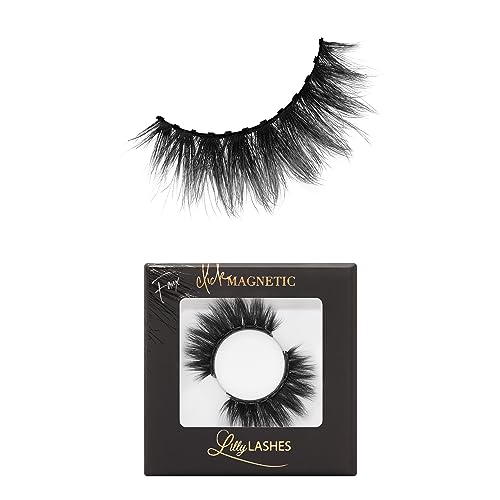 Lilly Lashes Click Magnetic Eyelashes - Mykonos Magnetic Faux Mink Lashes for a Natural Look - False, Wispy Magnet Eyelashes - Vegan Makeup Lash Extension - Magnetic Eyelashes Without Eyeliner