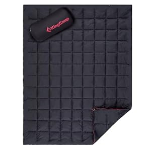 KingCamp Camping Blanket Lightweight, Multifunctional Warm Puffy Outdoor Blanket with Snap Button, Water Repellent, Backpacking Quilt for Travel, Airplane, Hiking, Picnic