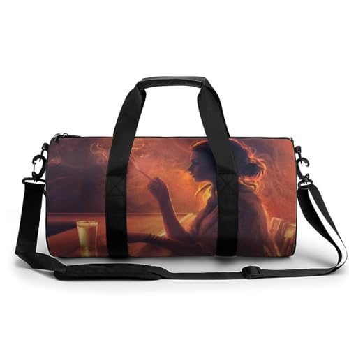 Sac de sport gym pour femme animée voyage week-end duffel 45x23cm
