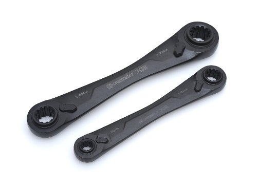 Image of Crescent 2 Piece X6 4-in-1 Black Oxide Spline Ratcheting Metric Wrench Set - CX6DBM2 (Pack of 12)