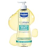 Mustela   Huile Lavante Stelatopia au Tournesol BIO   Nettoyage Doux pour Peaux très Sèches ou à Tendance Atopique   98% d'ingrédients d'origine naturelle   Huile Lavante Bébé et Famille Flacon Pompe