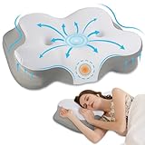 Nackenkissen Kopfkissen, Seitenschläferkissen mit Dualer Ohren-Entlastungszone, Memory Foam...