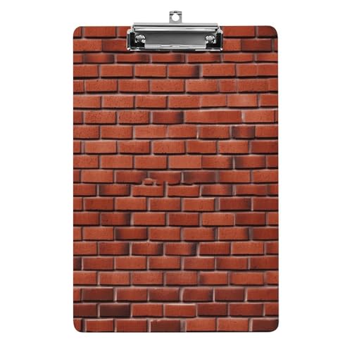 Porte-bloc acrylique brique rouge haut de gamme avec pince métallique résistante